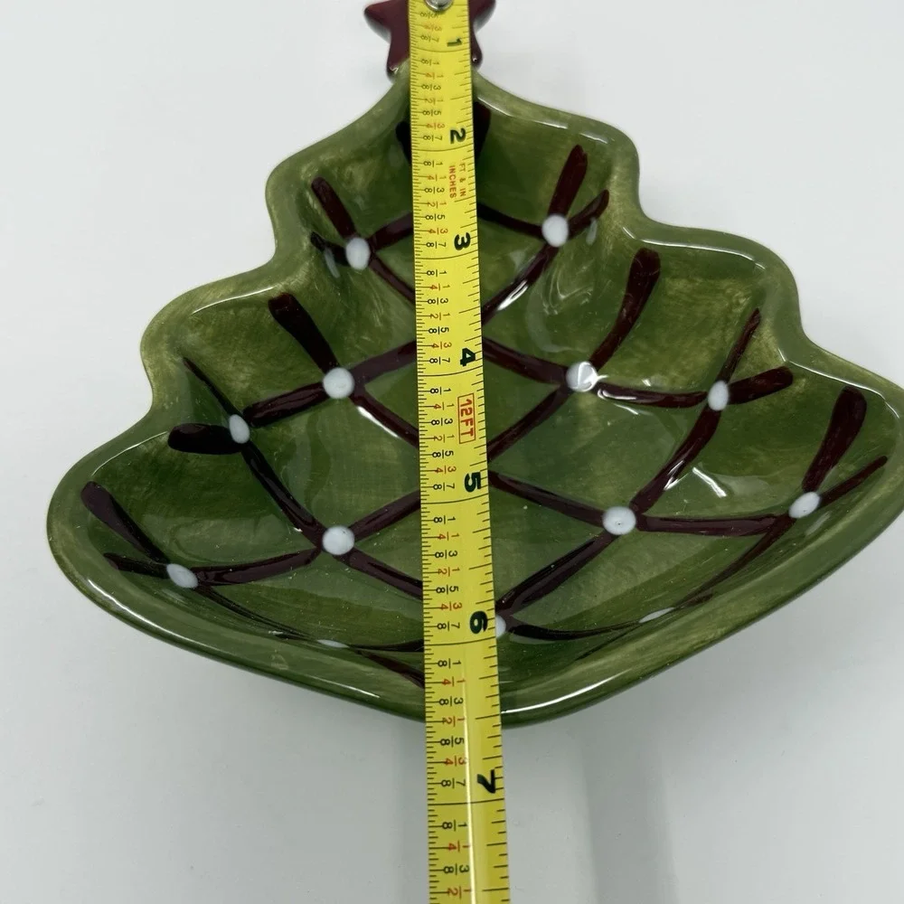 Pottery Barn Season's Greetings Christmas Tree Candy Dishes Set of 4